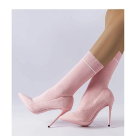 Botins meia rosa com salto alto Pelletier - Solea 1