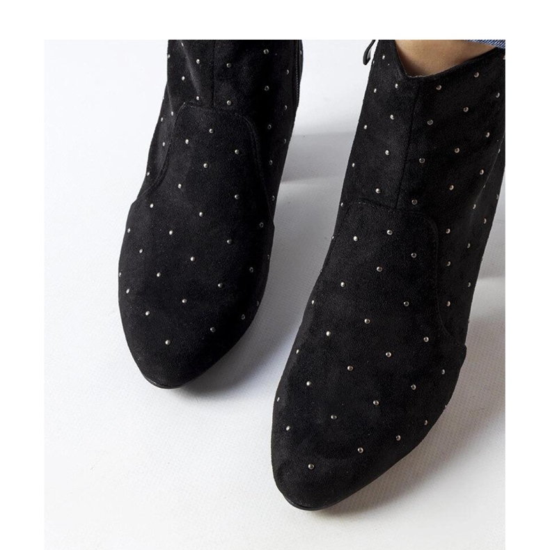 Botins pretos com strass, camurça ecológica Suvi - Solea 2