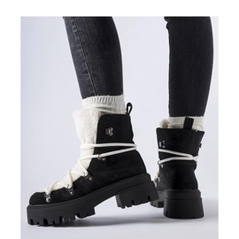 Botas de trabalho pretas com lingueta decorativa preto 1 Botas de trabalho pretas com lingueta decorativa preto 1