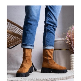 Botins de plataforma castanha marrom 1