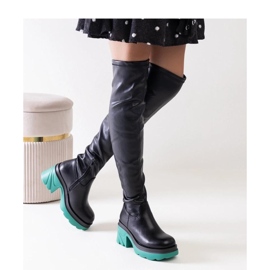 Botas pretas com isolamento e salto enorme preto 1 Botas pretas com isolamento e salto enorme preto 1