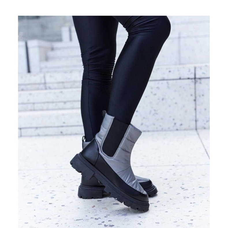 Botas de neve com isolamento cinza 1