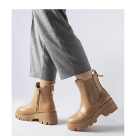 Botins decorativos com isolamento bege 1