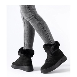 Botas de neve com plataforma preta preto 1 Botas de neve com plataforma preta preto 1