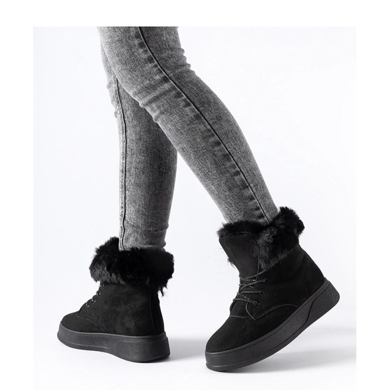 Botas de neve com plataforma preta preto 1 Botas de neve com plataforma preta preto 1