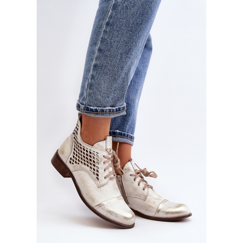 Botas Openwork Modelo Zazoo 2878/004 Ouro dourado 1 Botas Openwork Modelo Zazoo 2878/004 Ouro dourado 1