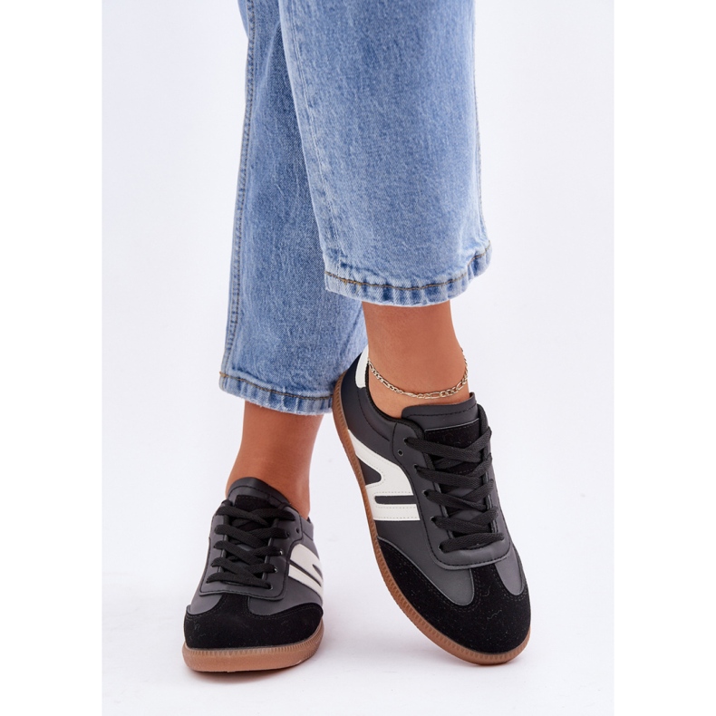 7112 calçados esportivos pretos com cadarço 1