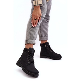 News Caçadores isolados de couro feminino preto 4