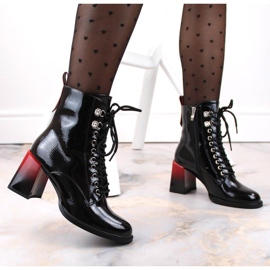 Botins envernizados de salto alto D&amp;A S.Barski Premium Collection W OLI225A preto 2