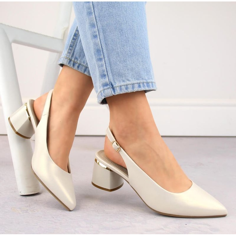 Elegantes sandálias completas Sergio Leone W SK439B pérola 1