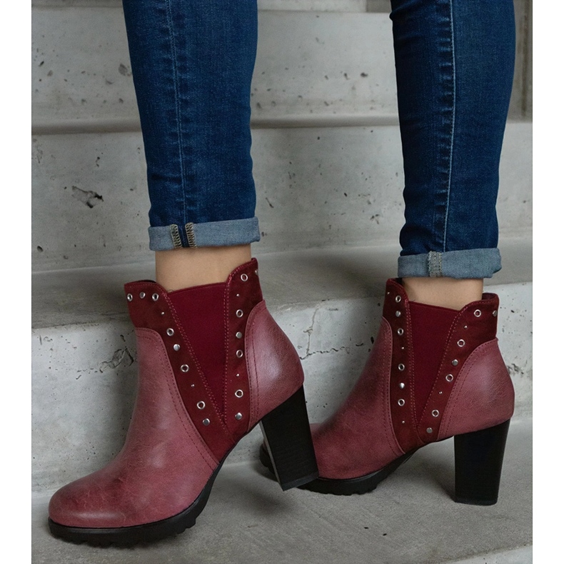 Botins com isolamento Borgonha vermelho 2