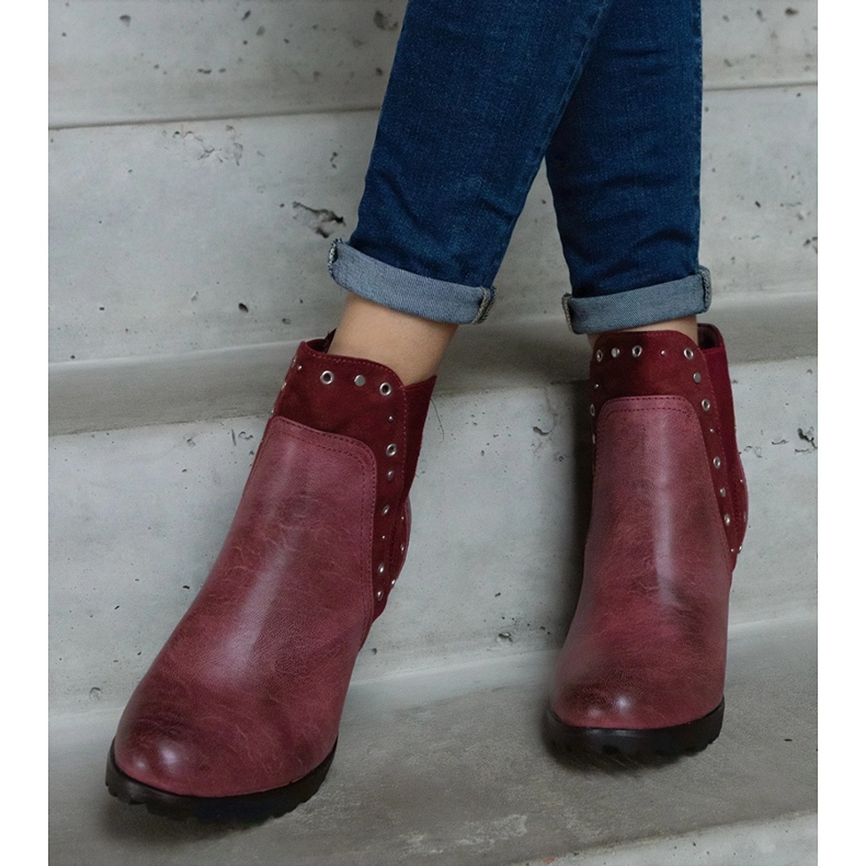 Botins com isolamento Borgonha vermelho 1