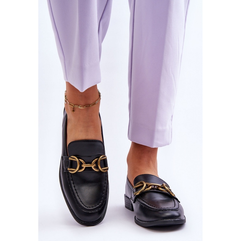 Mocassins com decoração 2623-1 Preto 1