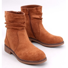 Botins camel com cano franzido marrom 1