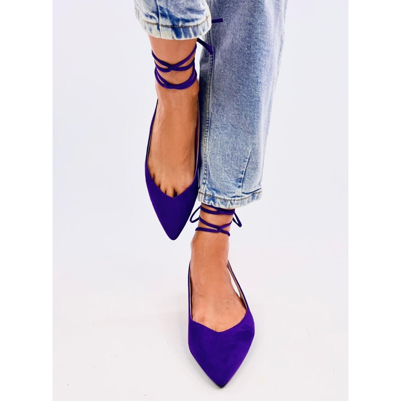 Sapatilhas de balé com amarração roxa tolet 1