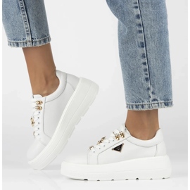 Filippo DP6382/24 Wh tênis de couro, branco 1