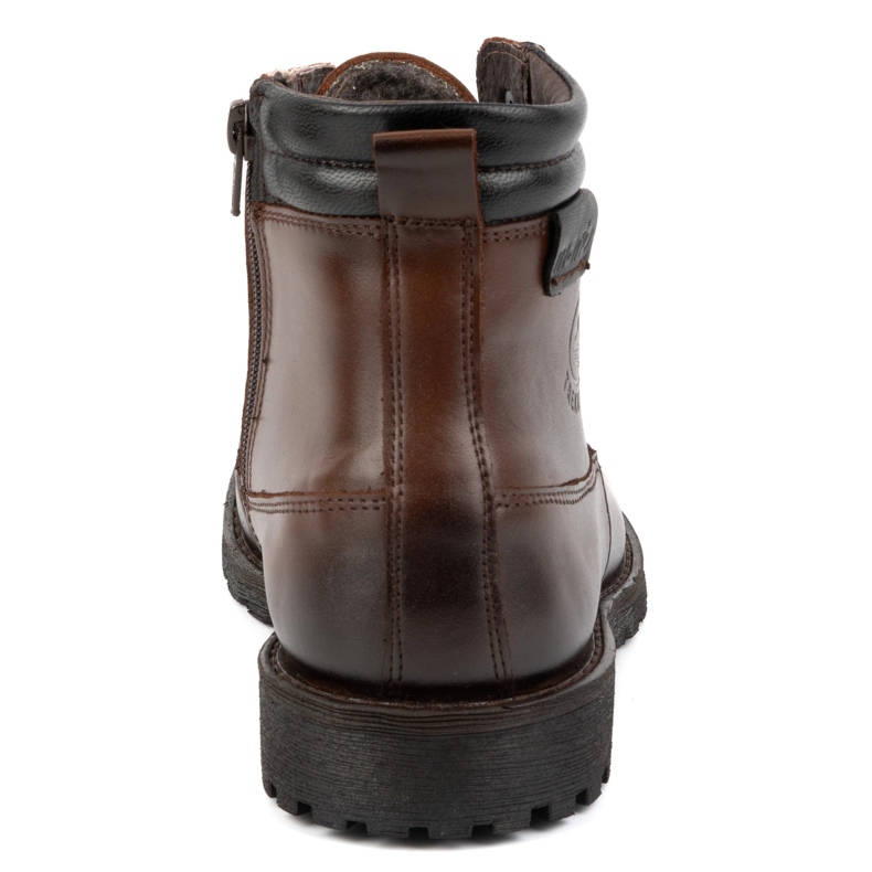 Olivier Sapatos masculinos de inverno, botins de couro 754, marrom escuro 1