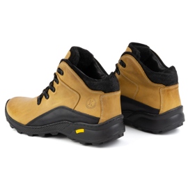 KOMODO Botas masculinas de couro de inverno 903K camelo amarelo marrom 1