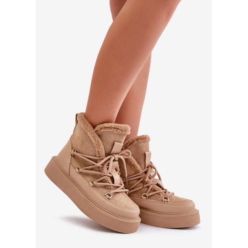 Botas de neve Tamidra bege escuro na plataforma 2