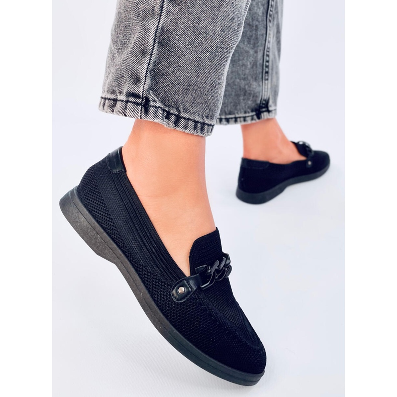 Mocassins pretos com aberturas Lucena 2