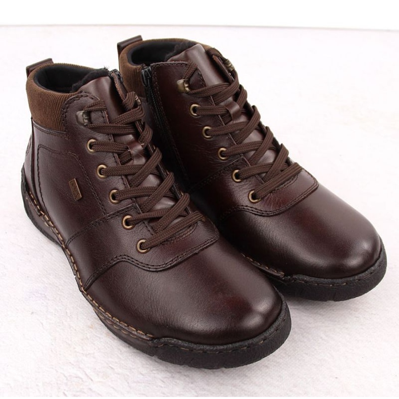 Botas masculinas isoladas com lã rieker rkr747 marrom 2