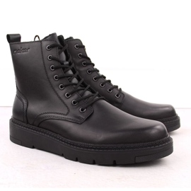 Sapatos de couro masculinos isolados Rieker 30101-00 rkr751 preto 1