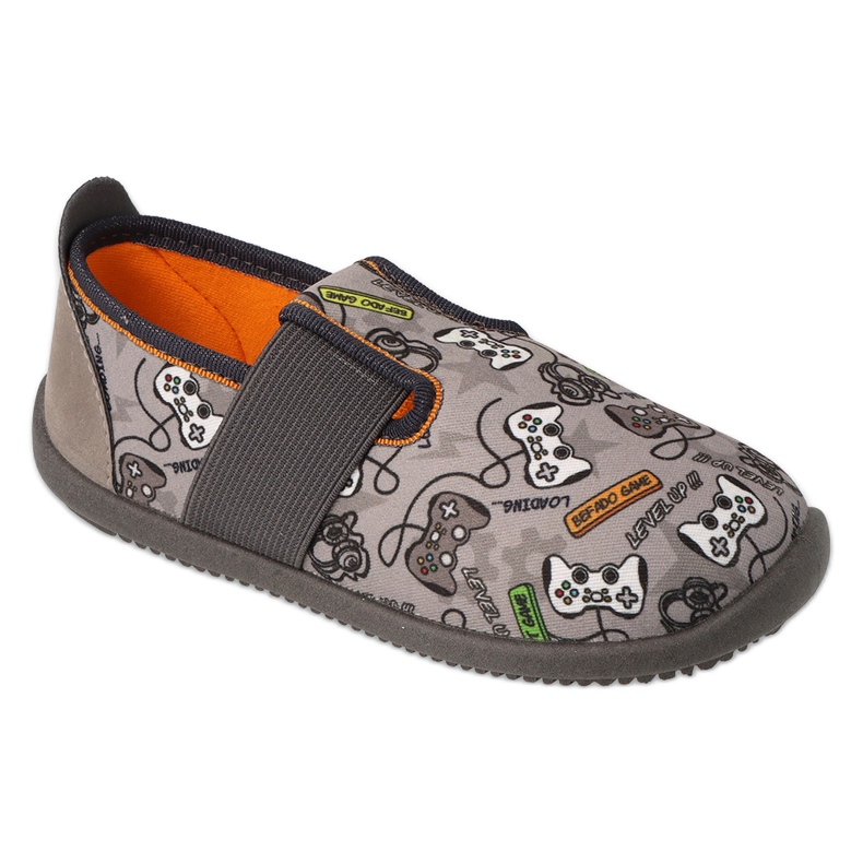 Chinelos infantis Befado, forro de couro, fundo elástico, 901Y021, cinza 3