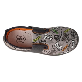 Chinelos infantis Befado, forro de couro, fundo elástico, 901Y021, cinza 2