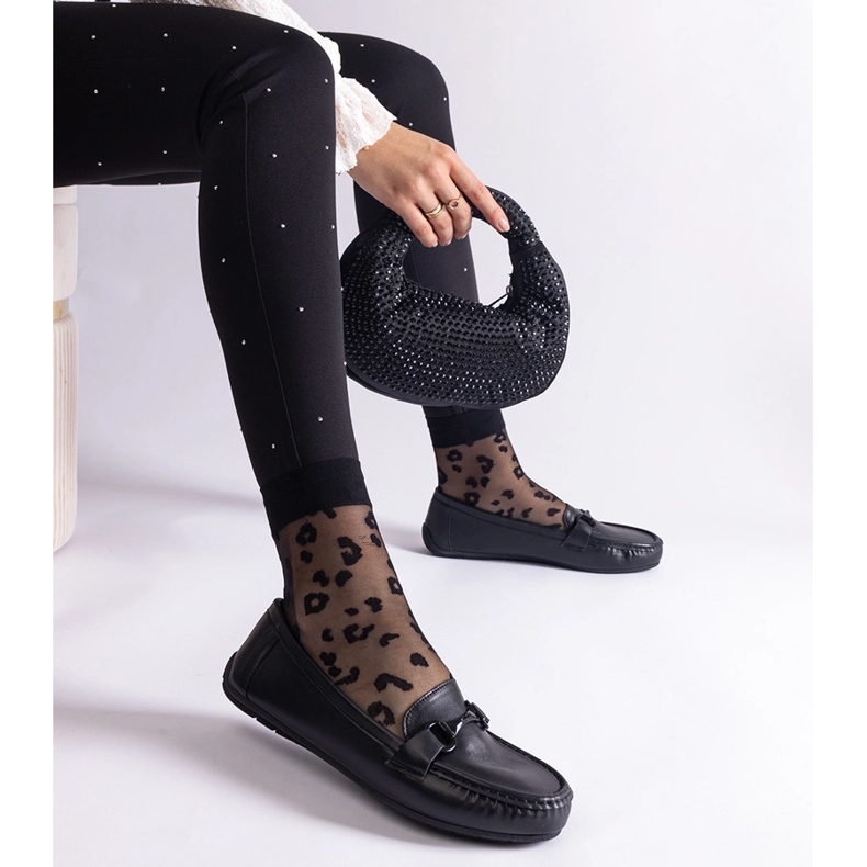 Mocassins clássicos pretos em couro ecológico 1