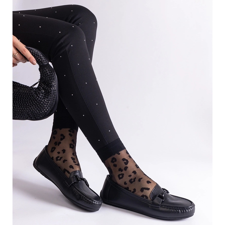 Mocassins clássicos pretos em couro ecológico 2