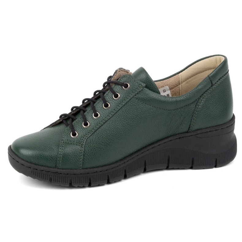 Olivier Sapatos femininos de couro com sola grossa, 1236 verde 1
