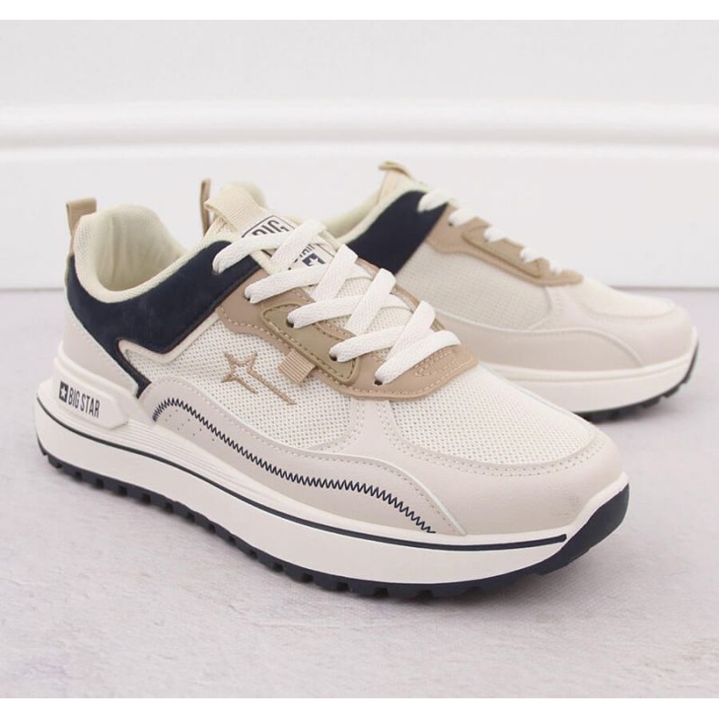 Sapatos esportivos femininos Big Star nn274a092 branco bege 2