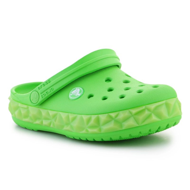 Chinelos Crocs Croc Band Geometric Glow Band Clog K Jr 210132-3WA verde 2