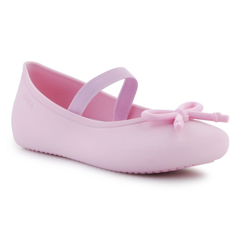 Sandálias Crocs Brooklyn Bow Flat K Jr 210136-6GD rosa 2
