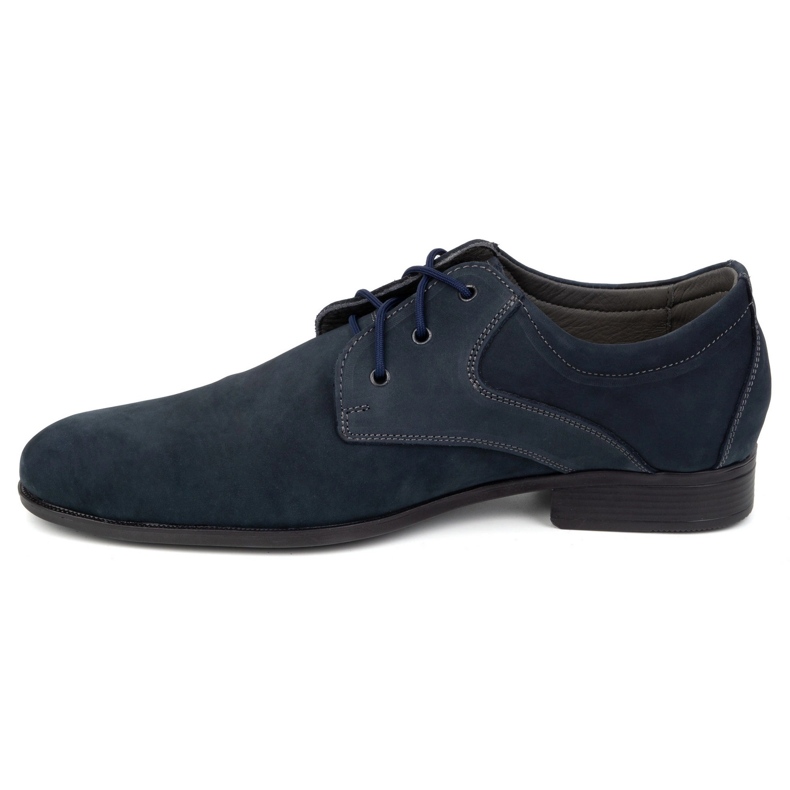 Olivier Sapatos masculinos elegantes de couro azul marinho - Modelo 4683 1