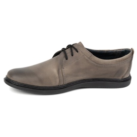 Sapatos casuais masculinos de couro 2131 POLBUT cinza marrom 1