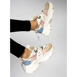 Tênis plataforma feminino bege 1