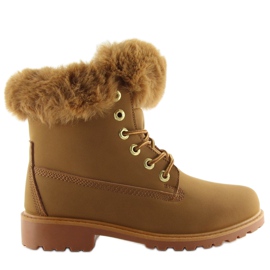 Botas de madeira com pele de camelo 58-177 camelo castanho multicolorido 1