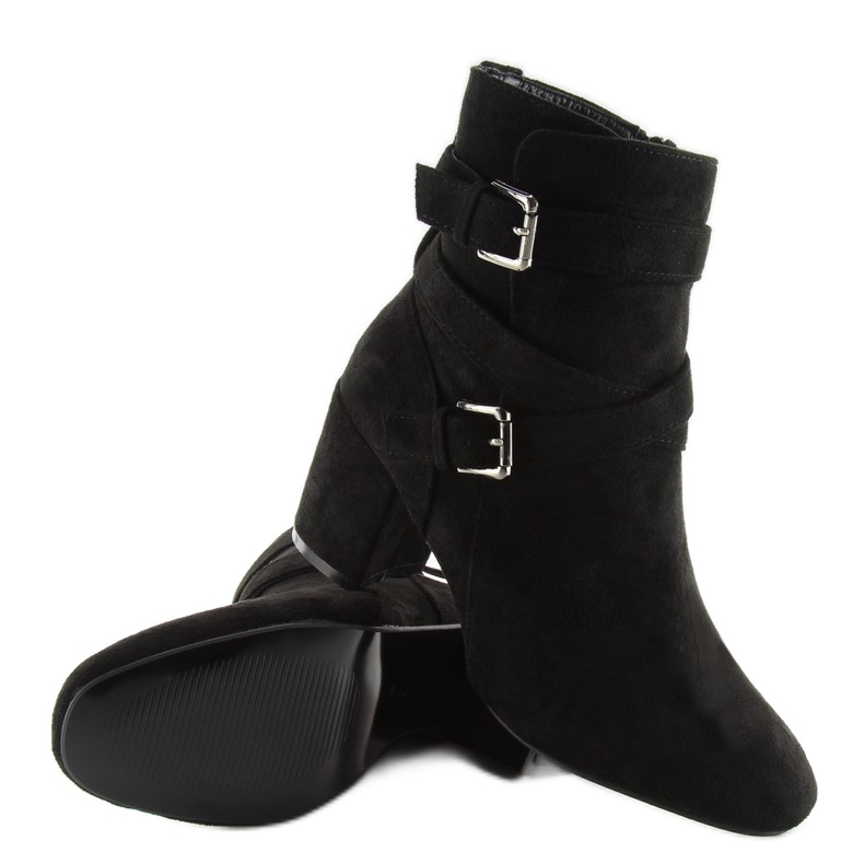 Botas pretas com salto largo CL62 preto 1 Botas pretas com salto largo CL62 preto 1