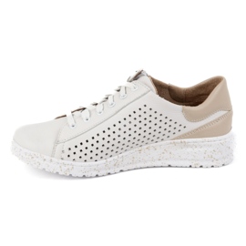 WASAK Sapatos femininos, tênis de couro perfurado 0720PW, branco 1