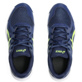 Asics Upcourt 6 Gs 1074A045 400 tênis de voleibol azul 1