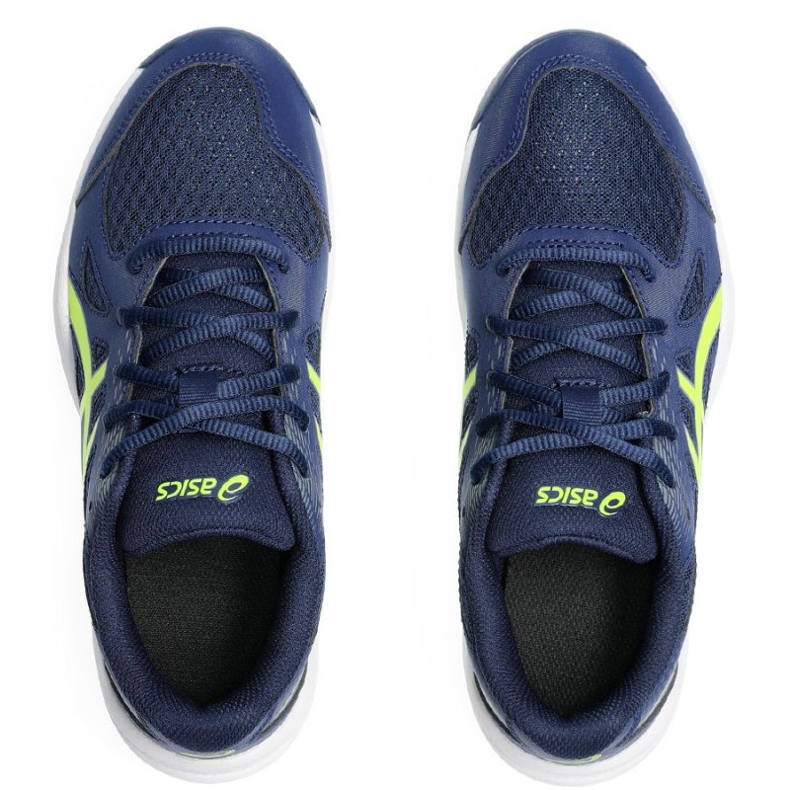 Asics Upcourt 6 Gs 1074A045 400 tênis de voleibol azul 1