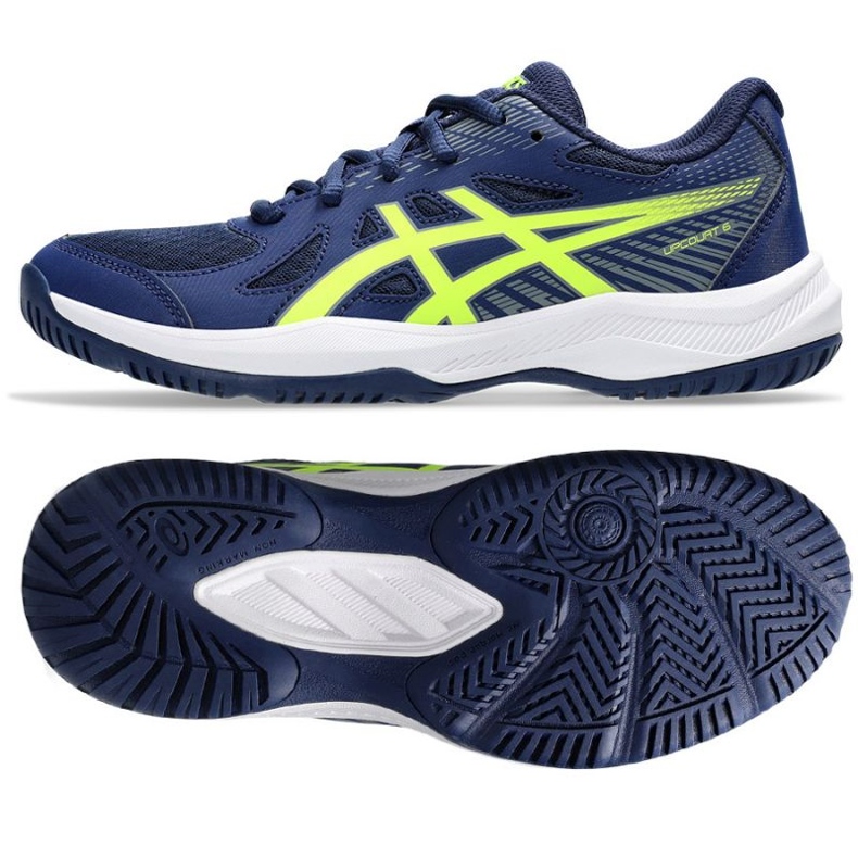 Asics Upcourt 6 Gs 1074A045 400 tênis de voleibol azul 3
