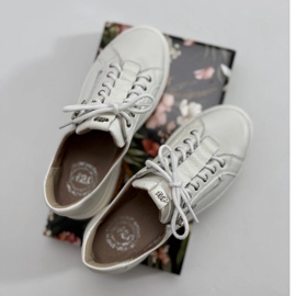 Olivier Sapatos femininos de couro, tênis branco estilo 1238 1