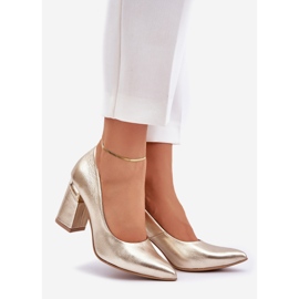 Lewski Shoes Bombas de couro Lewski 3117 Gold Metallic dourado 1