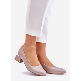 Lewski Shoes Bombas de couro de Lewski 3118 BEIGE DARK bege 1