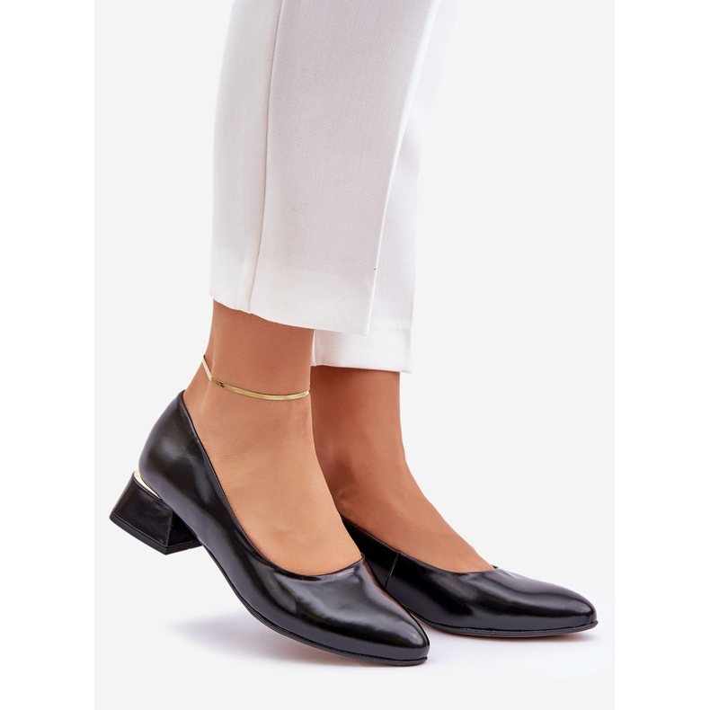 Lewski Shoes Bombas de couro Lewski 3118 com preto brilhante 1