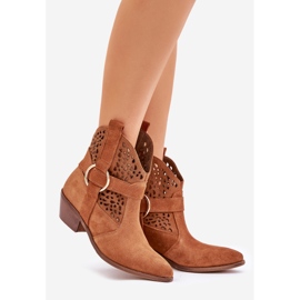 Zazoo 2994 Camel OpenWork Cowboy Boots castanho 1 Zazoo 2994 Camel OpenWork Cowboy Boots castanho 1