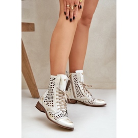 Zazoo 2627 Botas de ouro de couro aberto limpadas dourado 2