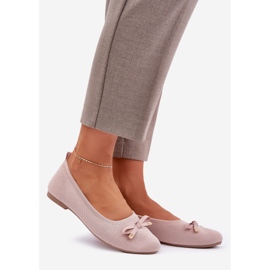 Bailarinas de malha com um laço rosa 1